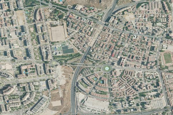 Vista aérea de vivienda en Villanueva de Algaidas (Málaga)