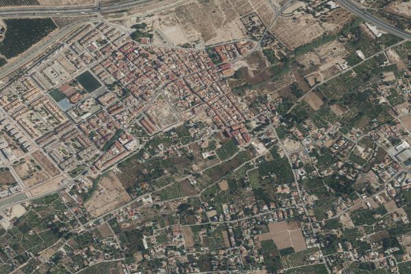 Vista aérea de vivienda en Cartagena (Murcia)
