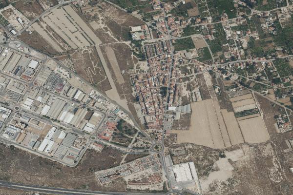 Vista aérea de garaje en Santomera (Murcia)