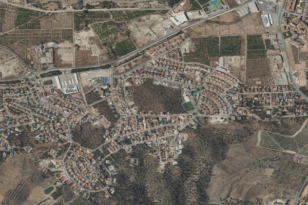 Vista aérea de vivienda en Cartagena (Murcia)