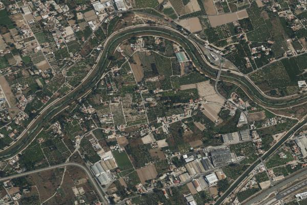 Vista aérea de vivienda en Fuente Álamo de Murcia (Murcia)