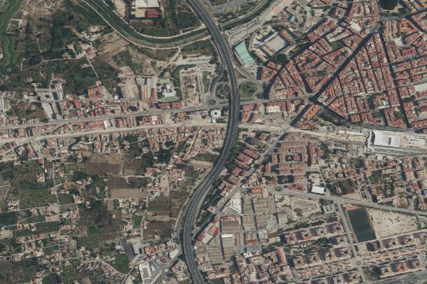 Vista aérea de garaje en Yecla (Murcia)