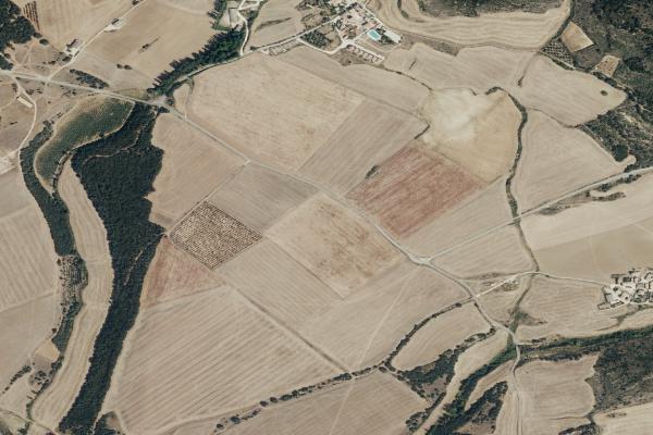 Vista aérea de vivienda en Funes (Navarra)