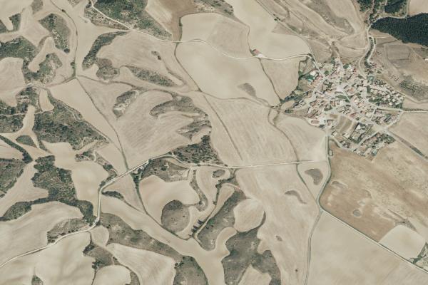 Vista aérea de vivienda en Uitzi (Navarra)