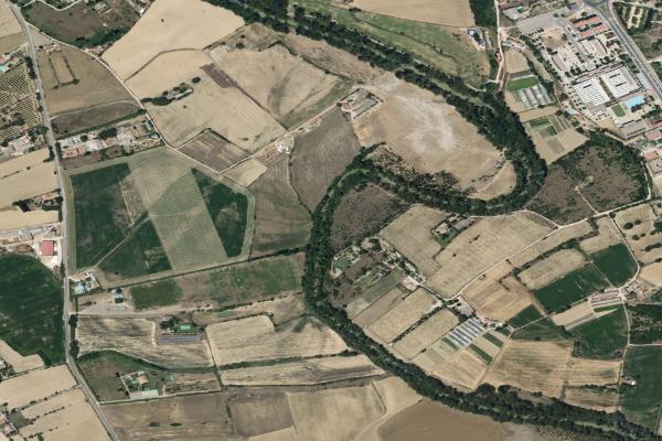 Vista aérea de vivienda en San Quirce del Rio Pisuerga (Palencia)