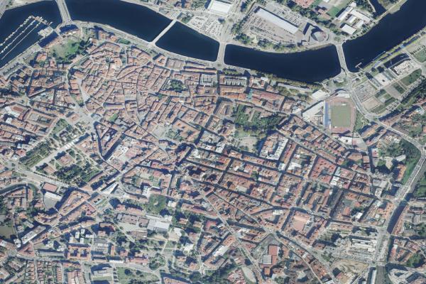 Vista aérea de vivienda en Aestrada (Pontevedra)