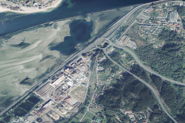 Vista aérea de garaje en Carril, Vilagarcía de Arousa (Pontevedra)