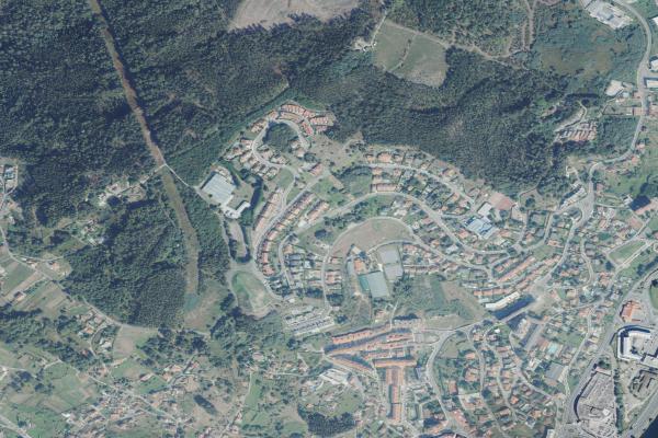 Vista aérea de vivienda en Vilagarcía de Arousa (Pontevedra)