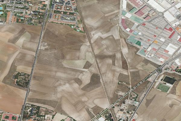 Vista aérea de vivienda en Villarmuerto (Salamanca)