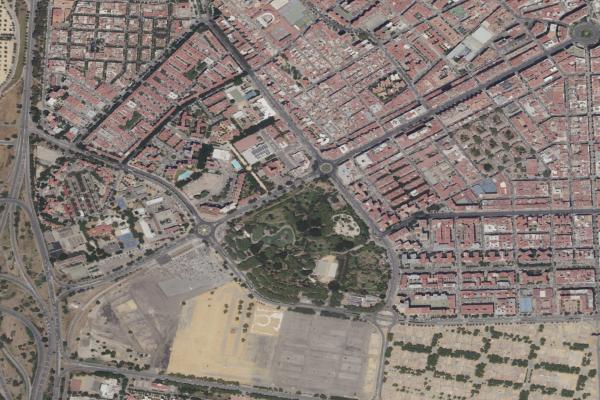 Vista aérea de vivienda en Santiponce (Sevilla)