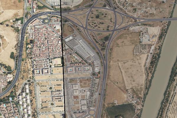 Vista aérea de vivienda en Lora del Rio (Sevilla)