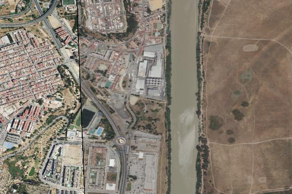 Vista aérea de garaje en Salteras (Sevilla)
