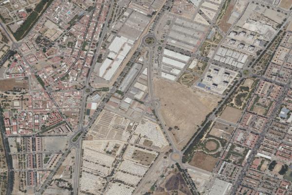 Vista aérea de garaje en Salteras (Sevilla)