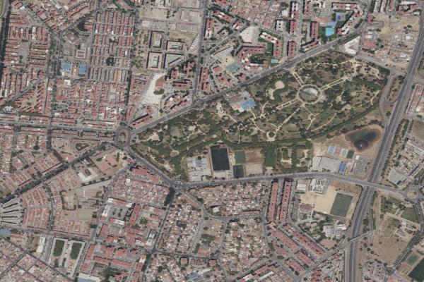 Vista aérea de garaje en Salteras (Sevilla)