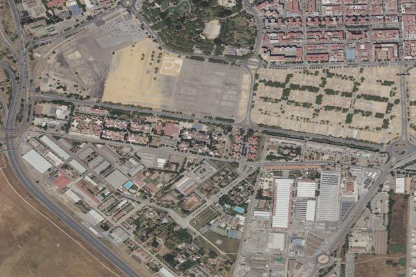 Vista aérea de garaje en Salteras (Sevilla)
