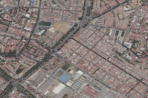 Vista aérea de solar en Burguillos (Sevilla)
