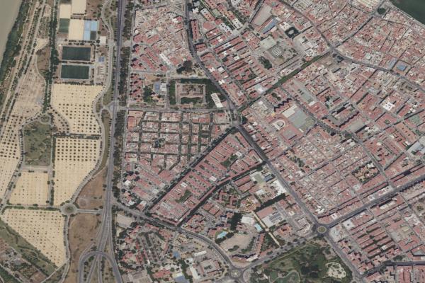 Vista aérea de vivienda en Sevilla (Sevilla)