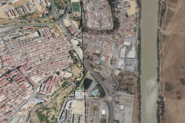Vista aérea de vivienda en Sevilla (Sevilla)