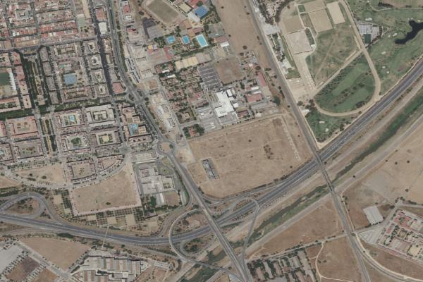 Vista aérea de vivienda en Aznalcázar (Sevilla)