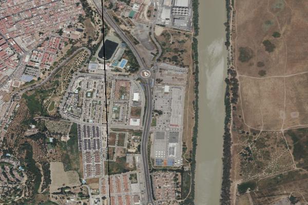 Vista aérea de nave industrial en Pilas (Sevilla)