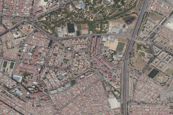 Vista aérea de vivienda en Santiponce (Sevilla)