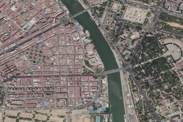 Vista aérea de vivienda en Castilblanco de los Arroyos (Sevilla)