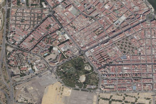 Vista aérea de vivienda en Sevilla (Sevilla)