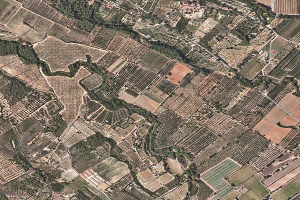 Vista aérea de vivienda en La Rápita (Tarragona)