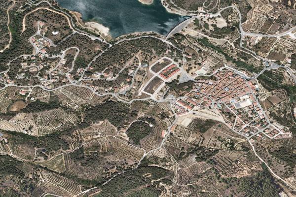 Vista aérea de vivienda en Sant Jaume dels Domenys (Tarragona)