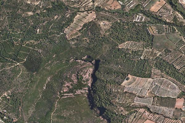 Vista aérea de vivienda en Pla de Santa María (Tarragona)