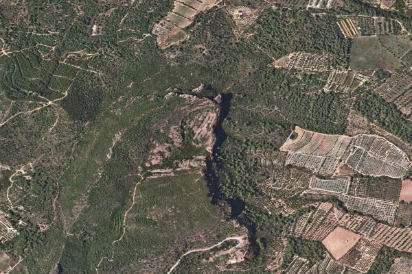 Vista aérea de vivienda en Vilallonga del Camp (Tarragona)