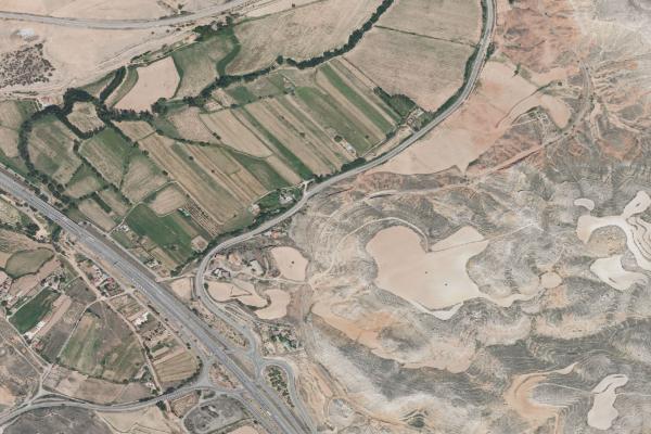 Vista aérea de vivienda en Mora de Rubielos (Teruel)