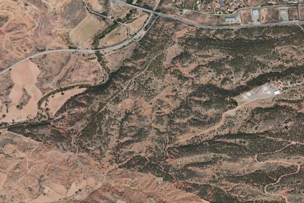 Vista aérea de vivienda en Mora de Rubielos (Teruel)
