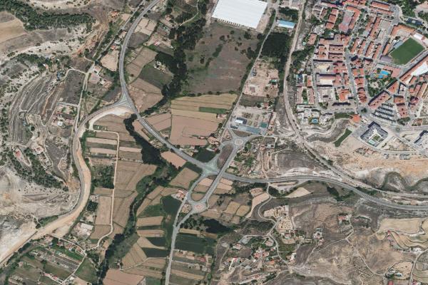 Vista aérea de vivienda en Mora de Rubielos (Teruel)