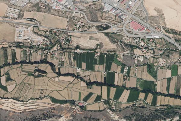 Vista aérea de vivienda en Mora de Rubielos (Teruel)