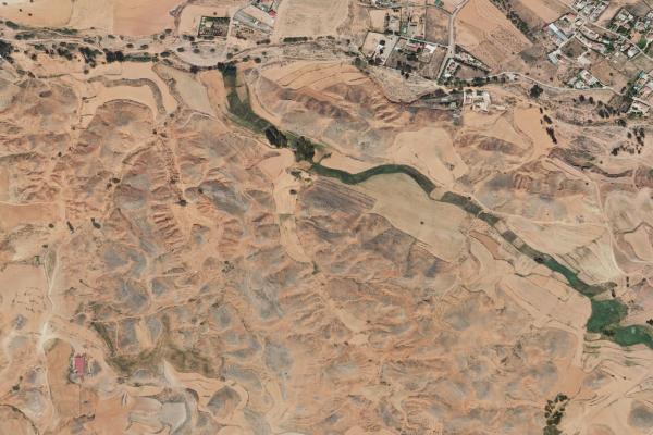 Vista aérea de vivienda en Mora de Rubielos (Teruel)