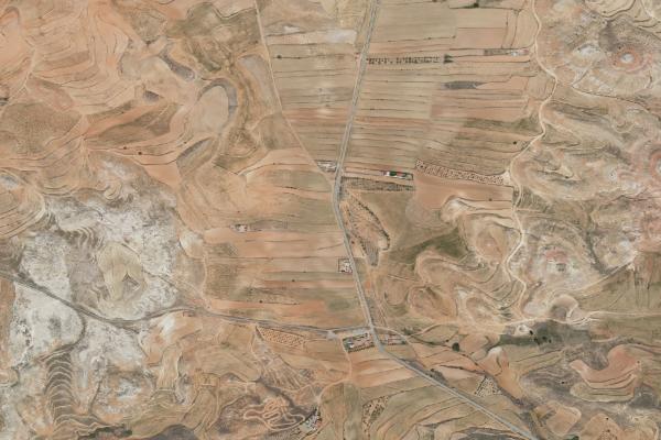 Vista aérea de finca rústica en Paraje la Rambla de Martin - Municipio Martin del Rio (Teruel)