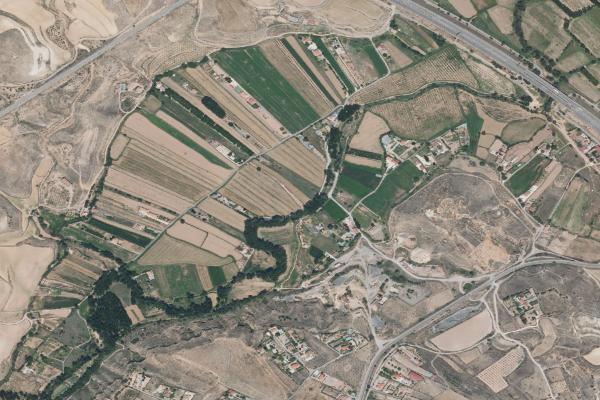 Vista aérea de finca rústica en Paraje la Rambla de Martin - Municipio Martin del Rio (Teruel)