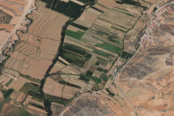 Vista aérea de finca rústica en Paraje la Rambla de Martin - Municipio Martin del Rio (Teruel)