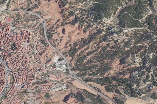 Vista aérea de finca rústica en Paraje la Rambla de Martin - Municipio Martin del Rio (Teruel)