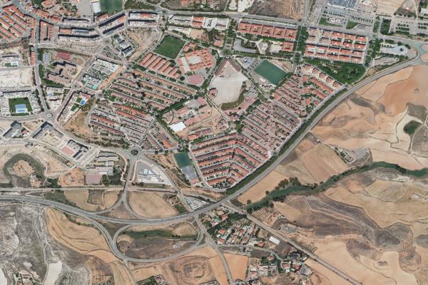 Vista aérea de finca rústica en Paraje la Rambla de Martin - Municipio Cuevas de Portalrubio (Teruel)
