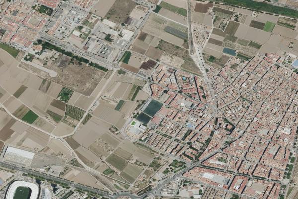 Vista aérea de vivienda en Onteniente (Valencia/València)