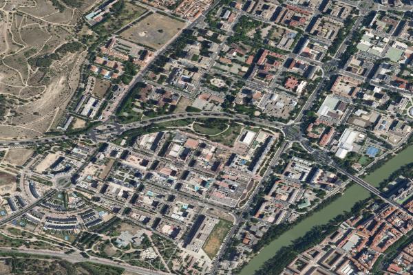 Vista aérea de nave industrial en Santovenia de Pisuerga (Valladolid)
