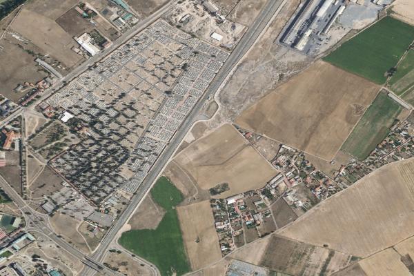Vista aérea de nave industrial en Aldeamayor de San Martin (Valladolid)