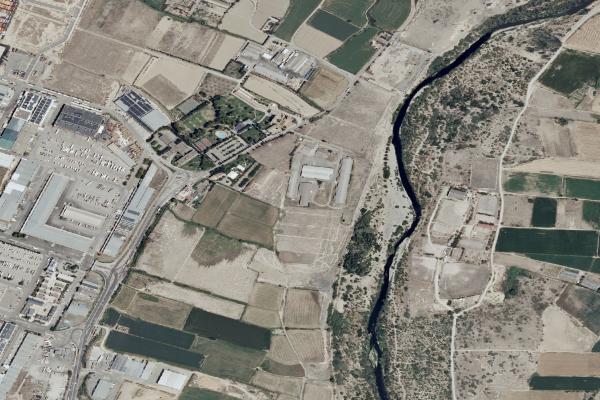 Vista aérea de vivienda en Gallur (Zaragoza)