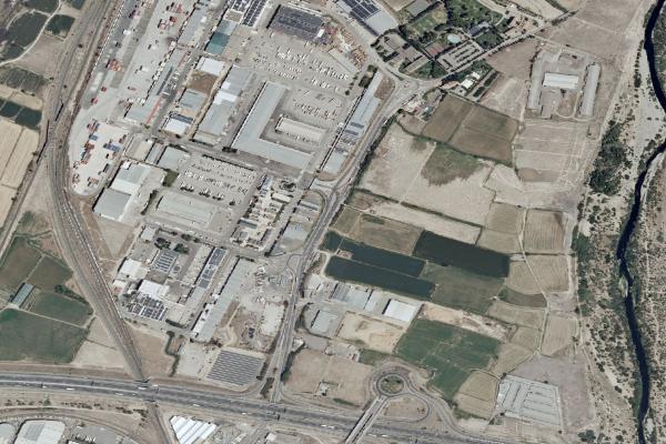 Vista aérea de vivienda en Gallur (Zaragoza)